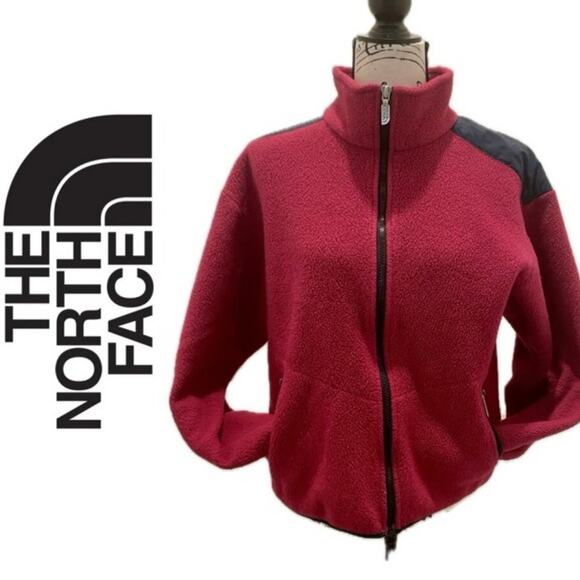 VTG THE NORTH FACE JACKET FLEECE WOMAN SZ M RED BERRY WARMTH VERSATILE ICONIC - Picture 1 of 16